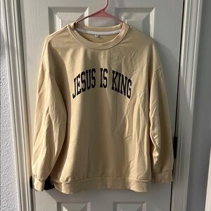 Cream 'Jesus Is King' Men's Sweater